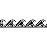Minimalist Wave Pattern Border, Black White vector