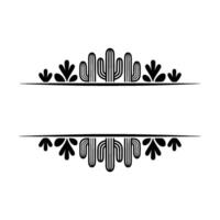 Modern Desert Cactus Frame Black White for Invitations Branding vector