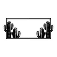 Cactus Frame Illustration - Southwestern, Minimalist, Decorative vector