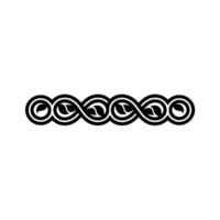 Black Celtic Knot Pattern Border, White Background, Minimalist vector