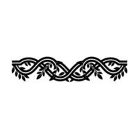 Black White Decorative Botanical Border, Floral Element vector