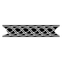 Celtic Knot Border, Black and White, Geometric vector
