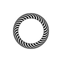 Abstract Optical Illusion Ring in Black and White, Minimalist vector