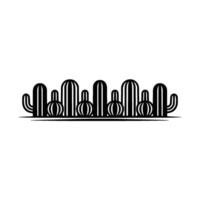 Minimalist Cactus Line Art Desert Landscape, Cacti vector