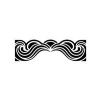 Abstract Wave Crest Border, Black White, Minimalist vector