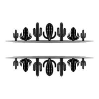 Minimalist Southwestern Cactus Border Frame - Desert vector