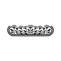 Minimalist Floral Border, Black White, Botanical Element vector