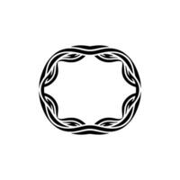 Abstract Geometric Black White Wreath Frame, Minimalist Element vector