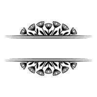 Elegant Floral Frame Black White Botanical, Border vector