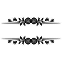 Elegant Floral Border, Black on White, for Text Frames vector