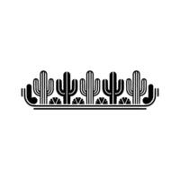 Minimalist Cactus Border in Black White vector