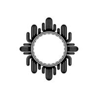 Southwestern Cactus Frame, Minimalist Black and White vector