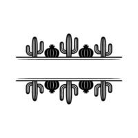 Minimalist Southwestern Desert Cactus Pumpkin Frame vector