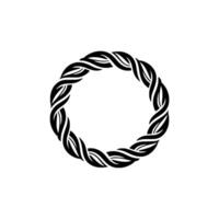 Black Braided Circle, Minimalist Element on Light Background vector