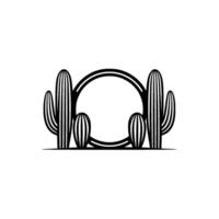 Minimalist Cactus Frame, Desert Botanical Illustration vector