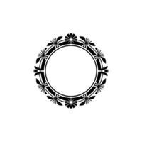 Elegant Floral Frame in Black and White, Ornament vector