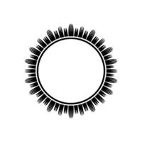 Minimalist Sunburst Frame, Black and White vector