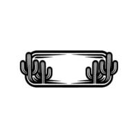 Minimalist Desert Frame Cactus Border, Modern for Branding vector