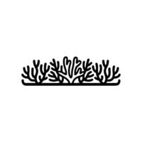 Minimalist Coral Reef Line Art Illustration on White Background vector