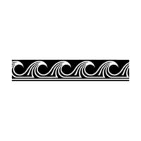 Minimalist Wave Border in Black and White - Decorative Element vector