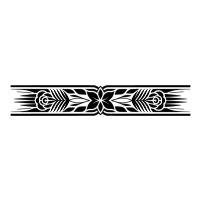 Elegant Black White Floral Border, Decorative Element, Pattern