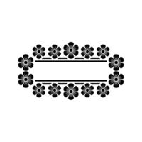 Floral Frame with Blank Space for Text, Black White vector