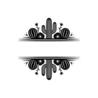 Cactus Floral Frame - Minimalist Desert Illustration vector