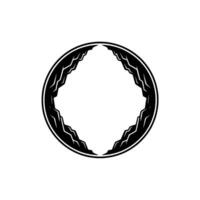 Geometric Mountain Frame Black White Abstract vector
