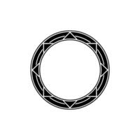 Geometric Art Deco Circle Frame on White Background, Ornament vector