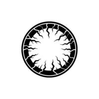 Abstract Cracked Circle - Black White Element vector