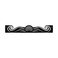 Art Deco Style Seashell and Wave Border, Black White vector