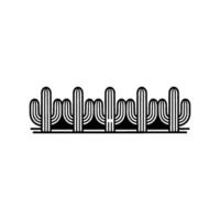 Minimalist Cactus Line Art Desert Landscape Emblem vector