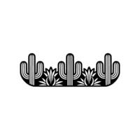 Minimalist Cactus and Agave Border vector