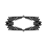 Geometric Ornamental Frame Minimalist Black White - Border vector