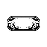 Art Deco Rectangular Frame with Abstract Seaweed Motifs on Neutral Background vector