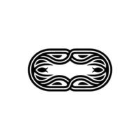 Abstract Ornamental, Black and White, Minimalist vector