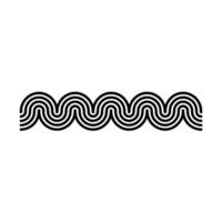 Minimalist Wavy Border - Black Lines on White vector