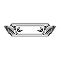 Minimalist Botanical Frame on White Decorative Element vector