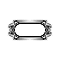 Decorative Floral Frame in Art Deco Style, Isolated on White vector