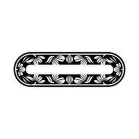 Floral Oval Frame in Black and White - Decorative Border vector