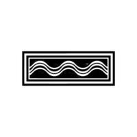Abstract Geometric Wavy Border, Black White, Modern Element vector