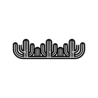 Minimalist Cactus Line Art, Desert Landscape Illustration vector