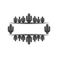 Minimalist Cactus Frame, Desert Style, Illustration vector