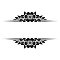 Floral Frame in Black and White Elegant Element vector
