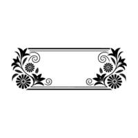 Floral Frame Black Silhouette Decorative Element vector