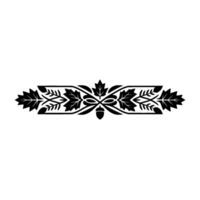 Elegant Black Leaf Border on White Background, Floral vector