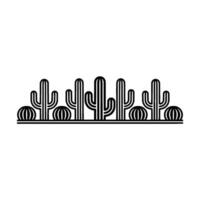 Minimalist Desert Cactus Line Art - Border vector