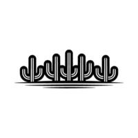 Minimalist Cactus Line Art, Desert Landscape, Black White, Cacti vector