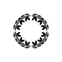 Minimalist Floral Circle - Elegant Black and White Illustration vector