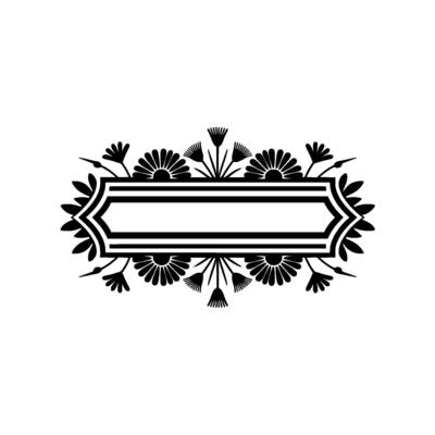 Floral Frame with Blank Center Minimalist